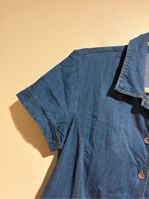 Cabi Piece of Cake Blue Chambray Denim Button Front Mini Dress Size Small 6580 thumbnail 10