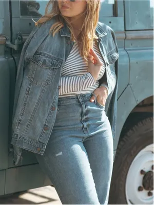 NEW CARLY JEAN LOS ANGELES CJLA Hunter Jean Jacket Medium Wash 3X thumbnail 6