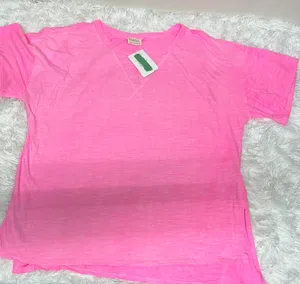 Peach Love California Bright Pink V-Neck Tee thumbnail 1