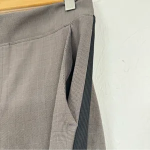 Athleta Brown Micro Plaid Brooklyn Ankle Pants Womens 4 Slim Trouser Classic thumbnail 5