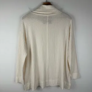 Anthropologie Vanna Cowl Neck Ribbed Sweater‎ Ivory Long Sleeves Women’s Sz M thumbnail 4