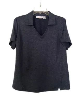 Guru Golf Heather Navy Golf Shirt Short Sleeve Johnny Collar Size Large thumbnail 2