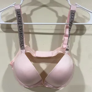 NEW Victoria's Secret Push Up Add 2 Cups 34A Light Pink Bra with Logo Straps thumbnail 5