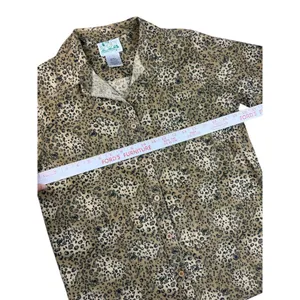 Vintage Leopard Print Rhinestone Button Up Shirt Quacker Factory Animal Print Sm thumbnail 4
