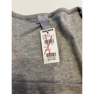 Tillys‎ Sz S Gray Pullover Crop Top Scoop Neck Ribbed Knit Slim Fit thumbnail 3