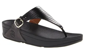 Fitflop The Skinny Thong Sandals Leather Crocodile Microwobbleboard Adjustable 6 thumbnail 1