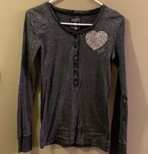 PINK Victoria’s Secret Black & Silver Tee thumbnail 1