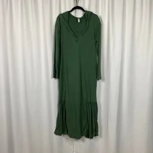 Anthropologie Daily Practice Green Hooded Maxi Dress Sz.XS thumbnail 5