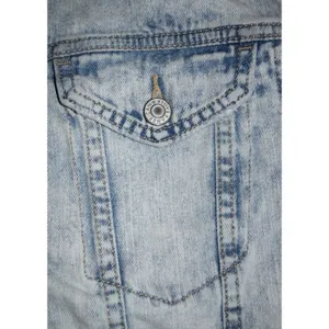 American Eagle Denim Jacket Women M Light Acid Wash Faux Fur Sherpa Trucker Good thumbnail 2