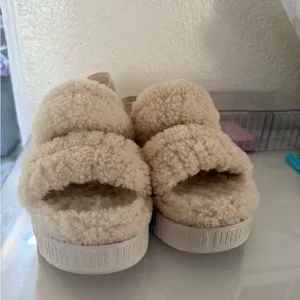 UGG OH FLUFFITA Slide Slippers Sz 10 Sheepskin Upper And Insole Color Natural thumbnail 10