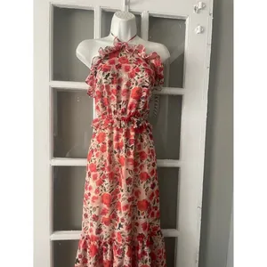 Misa Los Angeles Gia Floral Halter Dress Size Small Maxi Chiffon Tiered thumbnail 9