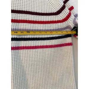 Marine Layer Waffle Knit Sweater Womens‎ XL White Striped Raglan Pullover Cotton thumbnail 6