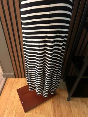 Old Navy Womens Sleeveless Black White Striped Tank Maxi Dress Casual to the an thumbnail 6