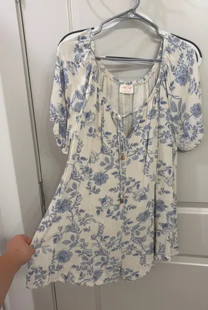 Allie Rose Blue & white romper thumbnail 1