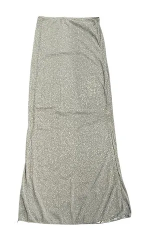 Cider Sheer Shimmery Silver Maxi Pull on Elastic Skirt Size Small NWT Y2K thumbnail 1