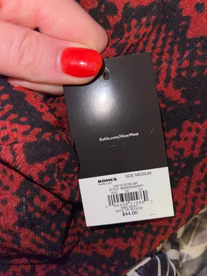 Nine West Red And Black Snakeskin Long Sleeve Blouse thumbnail 4