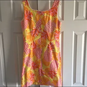 Vintage Lilly Pulitzer Sunrise Pina Colada Shift Dress Pineapple Print Size 2 thumbnail 3