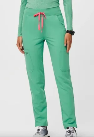 Women New Figs High Waisted Yola Yoga Scrub Pants Surgical Green Plus Size 5XLR thumbnail 1
