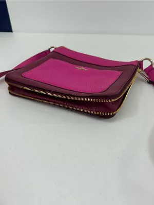 Cole Haan Pebbled Two-Tone Pink Leather Expandable Crossbody Bag thumbnail 5