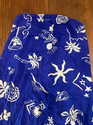 Paper Heart Strapless Blue Floral & Nautical Print Dress thumbnail 2