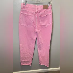 Madewell Baggy Straight Jeans Garment‎ Dyed Edition Retro Pink Size 26 thumbnail 2
