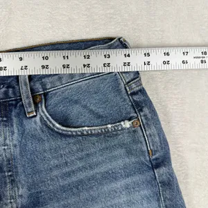 AGOLDE Parker High Rise Cut Off Organic Cotton Denim Shorts Blue 26 A026C-1141 thumbnail 4