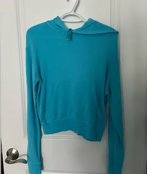 Skims Modal French Terry Classic Hoodie Cyan thumbnail 2