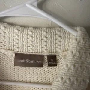 Croft & Barrow Vintage Cream Knit Button Cardigan‎ Sweater Small Chunky Cottage thumbnail 4