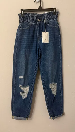 KanCan Olivia Ultra High Rise Paperbag Boyfriend Jeans NWT Small thumbnail 1