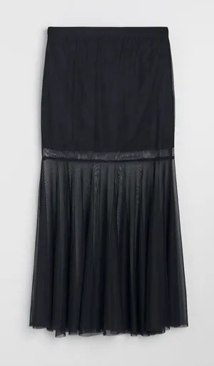 Sinsay Black Sheer Mermaid Maxi Skirt Sexy Mesh Mermaid Long Size XS thumbnail 1