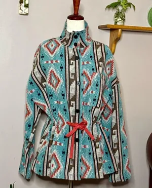 1.4.3. Story by Line Up Turquoise & Red Combo Patterned Optional Cinch S Jacket thumbnail 1