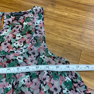 Express Floral Ruffle Tank Top Womens‎ Size Small Sleeveless Blouse Casual Cute thumbnail 7
