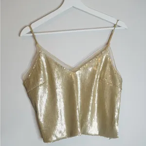Forever 21 Sequin Crop Top-Gold thumbnail 3