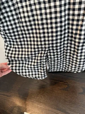 Madewell Gingham Short-Sleeve Top | Black & White | Size S thumbnail 3