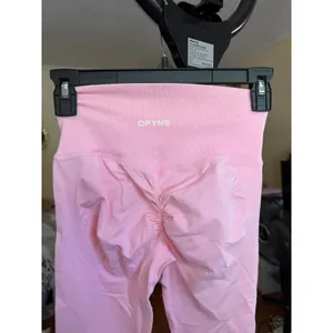 DFYNE Dynamic High Waisted Ribbed Leggings‎ Baby Pink Size Small Workout thumbnail 9