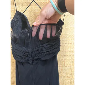 Cache Vintage Black 100% Silk Maxi Gown Mesh Panels Sweetheart Dress Size 4 thumbnail 8