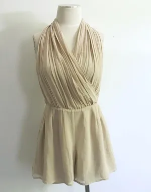 Pleated Halter Romper thumbnail 1