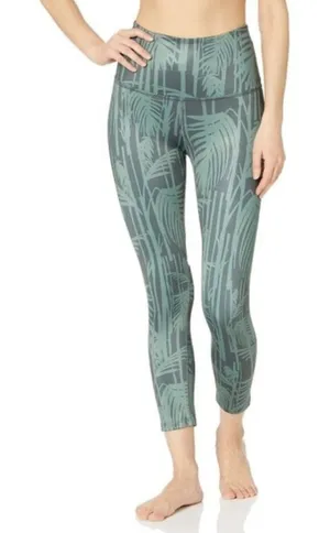 Beyond Yoga Lux Supplex High Waisted Ankle Palm Print Leggings‎ in Green Size L thumbnail 1
