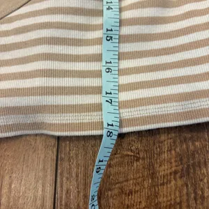 Anthropologie Maeve Womens M Tan Stripe Ribbed Muscle Tank Summer Classic Sporty thumbnail 7