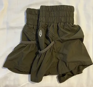 Free People Movement Olive Green Get Your Flirt On Shorts thumbnail 6