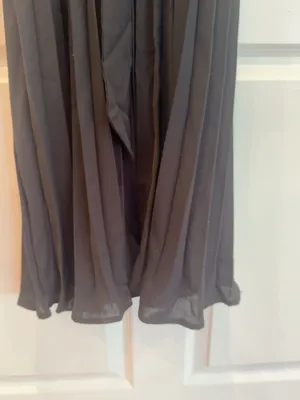 Belle De Jour Paris Black Pleated Maxi Dress 2XL Belted Wrap V Neck NWT thumbnail 5