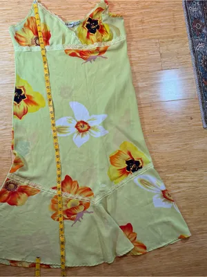 Y2K Tropical Floral Slip Dress Lime Green Vacation Midi Dress Holiday in the Sun thumbnail 7