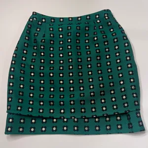 Anthropologie HD in Paris‎ Garden Glimmer Christmas Green Tiered Flower Skirt 4 thumbnail 14