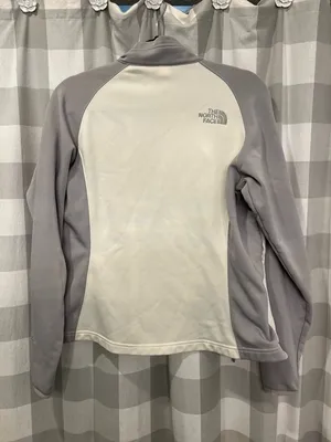 The North Face Women’s White and Light Gray Zip Front Fleece Jacket thumbnail 9