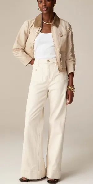 J.Crew Sailor denim trouser in ecru 27 thumbnail 1