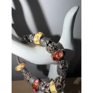 Authentic Pandora Stg Silver Bracelet 16 Genuine Charms Murano 925 thumbnail 5