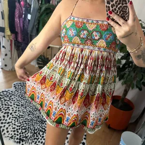 Zara Printed Embroidered Mini Dress Multi Size Medium thumbnail 5