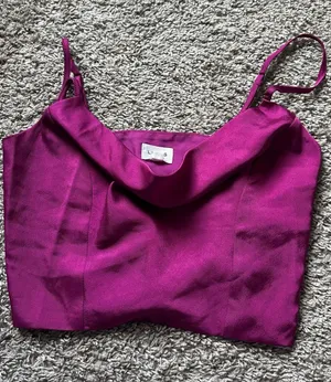 Le Lis Magenta Cowl Neck Cropped Tank thumbnail 1