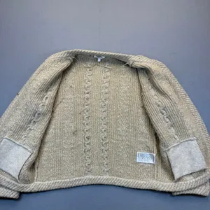 Gerard Darel Collection Studio Gold Metallic Cable Knit Cardigan Sweater Size 1‎ thumbnail 6