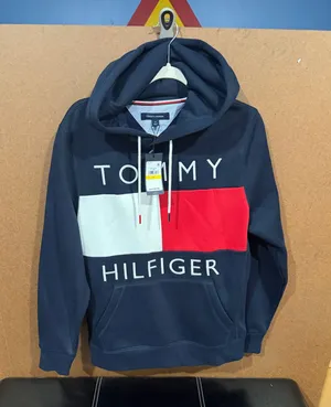 Tommy Hilfiger navy man M kangaroo hoodie embroidered logo Re/white NWT thumbnail 1